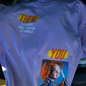 Purple Chucky oversized Large Tee